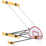 Jaypro Sports Basketball Backstop - Wall - Mounted - Shooting Station - 3 - Point Fan Backboard, 6 ft. - 8 ft. Wall Offset (N68FB) - SchoolOutlet