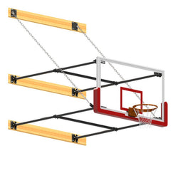 Jaypro Sports Basketball Backstop - Wall-Mounted - Shooting Station - Stationary Glass Backboard, 6 ft.-8 ft. Wall Offset (N68GB)
