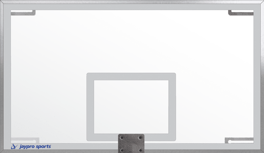 Jaypro Sports Basketball Backstop - Wall - Mounted - Shooting Station - Stationary Glass Backboard - Shooting Station, 8 ft. - 10 ft. Wall Offset (N810GB) - SchoolOutlet