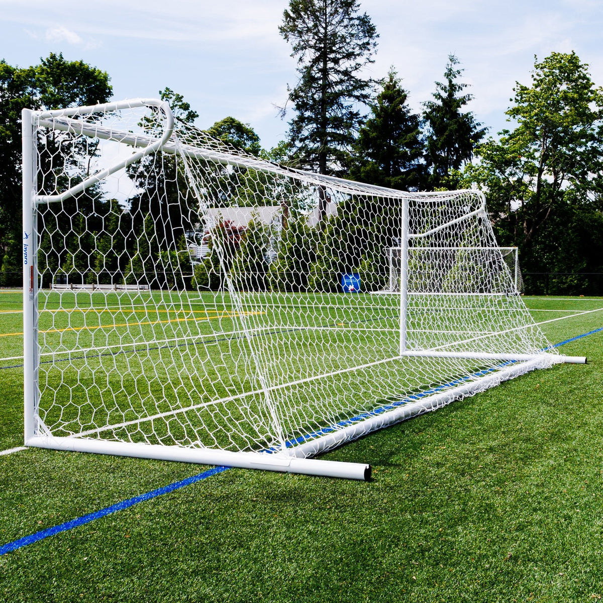 Jaypro Sports Nova Premier Adjustable Soccer Goal - Official European-Style Goal Pair (Set of 2) 8'H x 24'W x 4'B x 9.33'D (JPS-NOVA-600AX) - SchoolOutlet