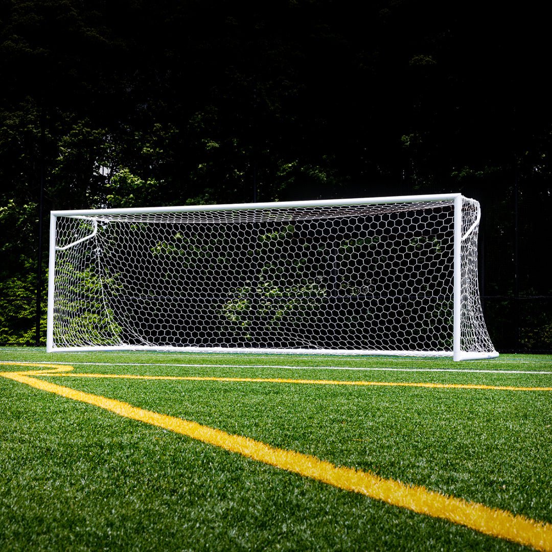 Jaypro Sports Nova Premiere Soccer Goal - Official European-Style Goal Pair Package (Set of 2) 8'H x 24'W x 4'B x 9.5'D (JPS-NOVA-600PKG) - SchoolOutlet