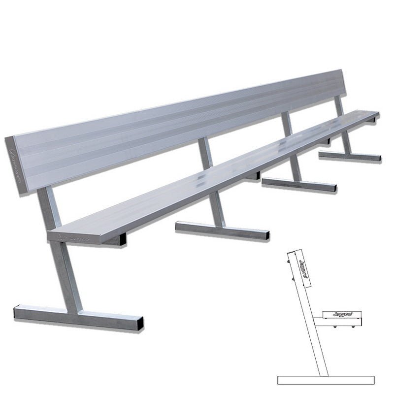 Jaypro Sports Outdoor Player Benches - Portable Player Bench with Seat Back - 21' (PB - 10) - SchoolOutlet