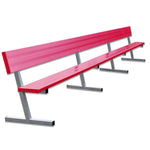Jaypro Sports Outdoor Player Benches - Portable Player Bench with Seat Back - 21' - Powder Coated (PB - 10PC) - SchoolOutlet
