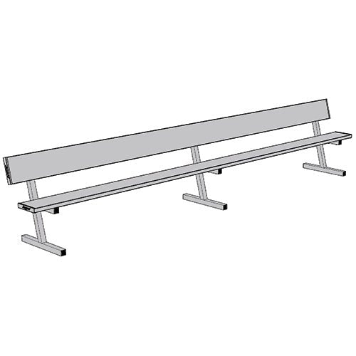 Jaypro Sports Outdoor Player Benches - Portable - Aluminum Team Bench with Seat Back - 15' (PB - 20) - SchoolOutlet