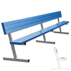Jaypro Sports Outdoor Player Benches - Portable - Aluminum Team Bench with Seat Back - 15', Powder Coated (PB-20PC)