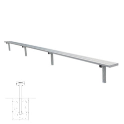 Jaypro Sports Outdoor Player Benches - In Ground - Aluminum Team Bench - 21' (PB-5PI)