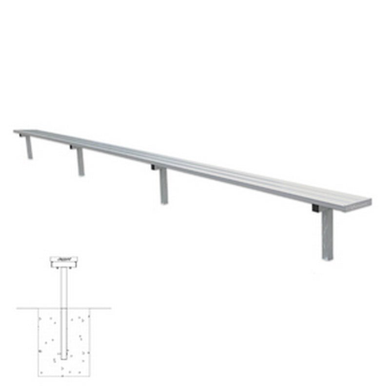 Jaypro Sports Outdoor Player Benches - In Ground - Aluminum Team Bench - 21' (PB - 5PI) - SchoolOutlet