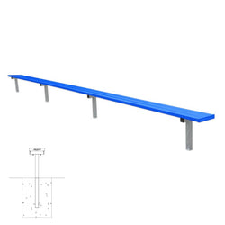 Jaypro Sports Outdoor Player Benches - In Ground - Aluminum Team Bench - 21', Powder Coated (PB-5PIPC)