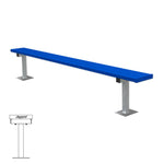 Jaypro Sports Outdoor Player Benches - Surface Mount - Aluminum Team Bench - 7.5', Powder Coated (PB - 75SMPC) - SchoolOutlet