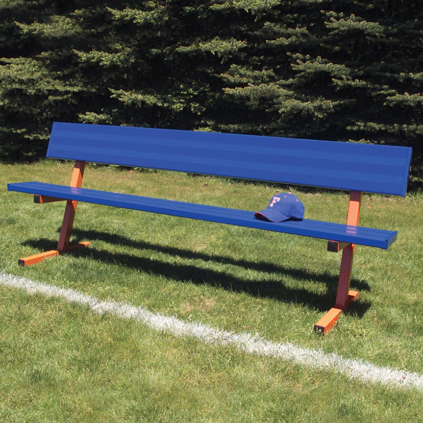 Jaypro Sports Outdoor Player Benches - Portable - Aluminum Team Bench with Seat Back - 7.5', Powder Coated (PB - 80PC) - SchoolOutlet