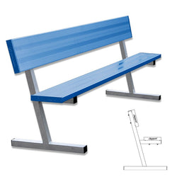 Jaypro Sports Outdoor Player Benches - Portable - Aluminum Team Bench with Seat Back- 7.5', Powder Coated (PB-80PC)