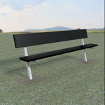 Jaypro Sports Outdoor Player Benches - In Ground - Aluminum Team Bench with Seat Back - 7.5', Powder Coated (PB - 80PIPC) - SchoolOutlet