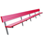 Jaypro Sports Outdoor Player Benches - In Ground - Aluminum Team Bench with Seat Back - 27', Powder Coated (PB - 90PIPC) - SchoolOutlet