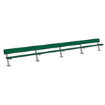Jaypro Sports Outdoor Player Benches - Surface Mount - Aluminum Team Bench with Seat Back - 27', Powder Coated (PB - 90SMPC) - SchoolOutlet