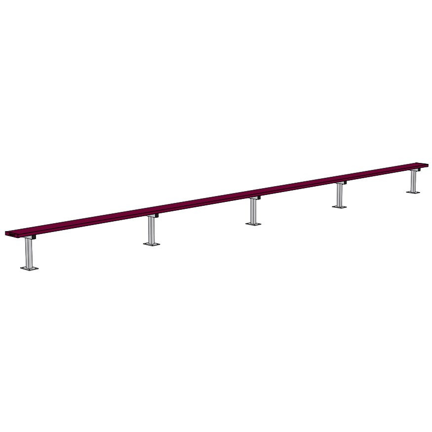 Jaypro Sports Outdoor Player Benches - Surface Mount - Aluminum Team Bench - 27', Powder Coated (PB - 95SMPC) - SchoolOutlet