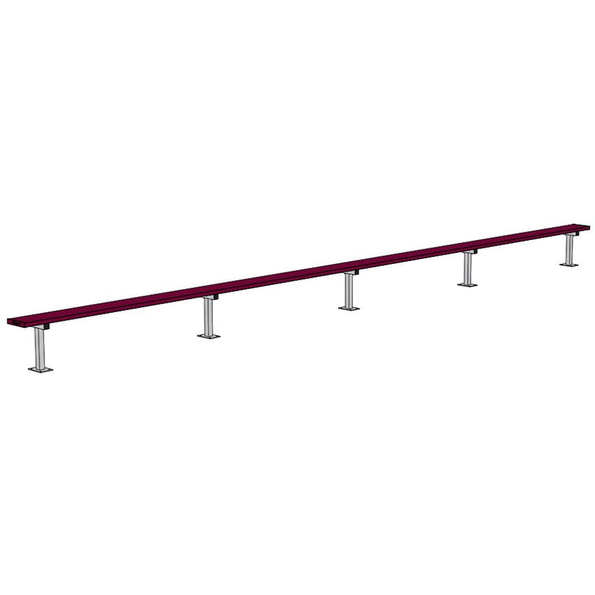 Jaypro Sports Outdoor Player Benches - Surface Mount - Aluminum Team Bench - 27', Powder Coated (PB - 95SMPC) - SchoolOutlet