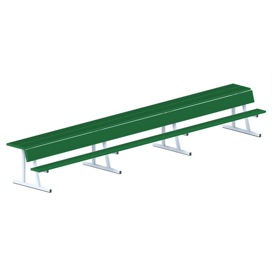 Jaypro Sports Outdoor Player Benches - Portable - Player Bench with Seat Back and Shelf - 21', Powder Coated (PBS - 10PC) - SchoolOutlet