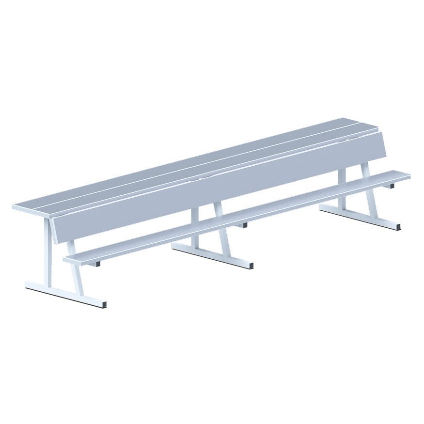 Jaypro Sports Outdoor Player Benches - Portable - Player Bench with Seat Back and Shelf - 15' (PBS - 20) - SchoolOutlet