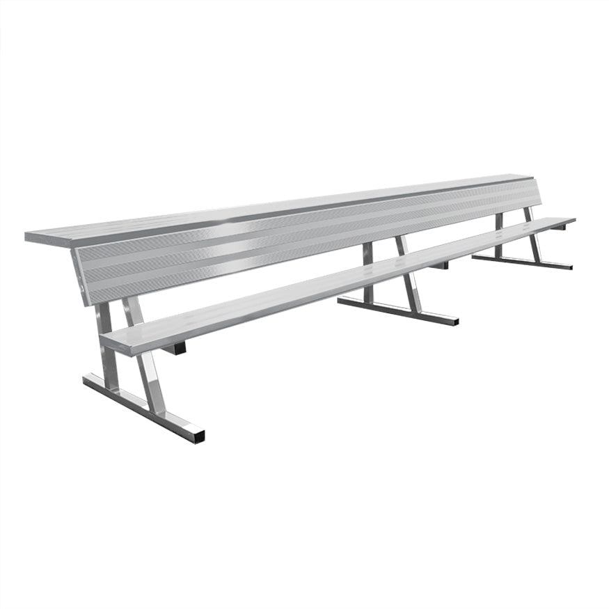 Jaypro Sports Outdoor Player Benches - Portable - Player Bench with Seat Back and Shelf - 15' (PBS - 20) - SchoolOutlet