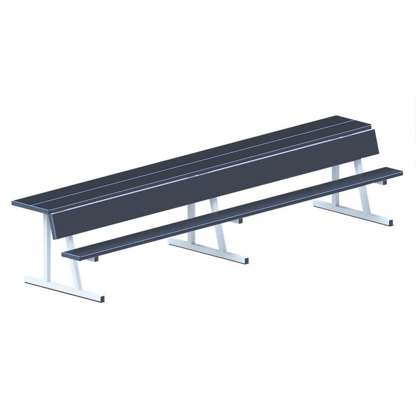 Jaypro Sports Outdoor Player Benches - Portable - Player Bench with Seat Back and Shelf - 15', Powder Coated (PBS - 20PC) - SchoolOutlet