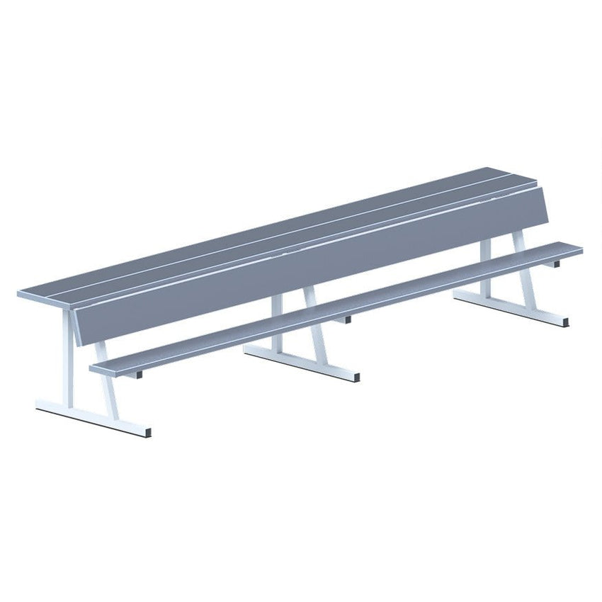 Jaypro Sports Outdoor Player Benches - Portable - Player Bench with Seat Back and Shelf - 15', Powder Coated (PBS - 20PC) - SchoolOutlet