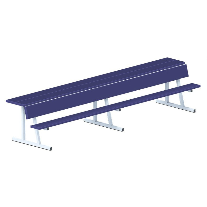 Jaypro Sports Outdoor Player Benches - Portable - Player Bench with Seat Back and Shelf - 15', Powder Coated (PBS - 20PC) - SchoolOutlet