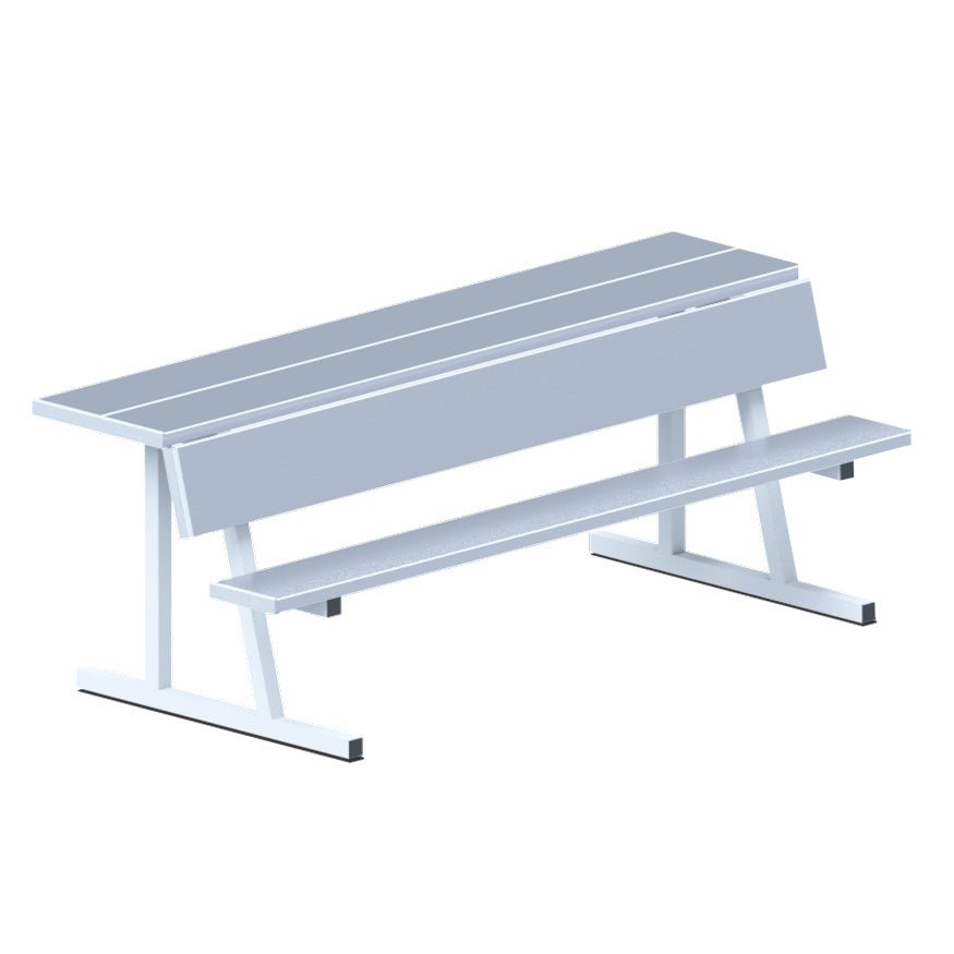 Jaypro Sports Outdoor Player Benches - Portable - Player Bench with Seat Back and Shelf - 7.5' (PBS - 80) - SchoolOutlet