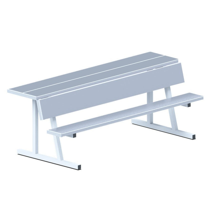 Jaypro Sports Outdoor Player Benches - Portable - Player Bench with Seat Back and Shelf - 7.5' (PBS - 80) - SchoolOutlet