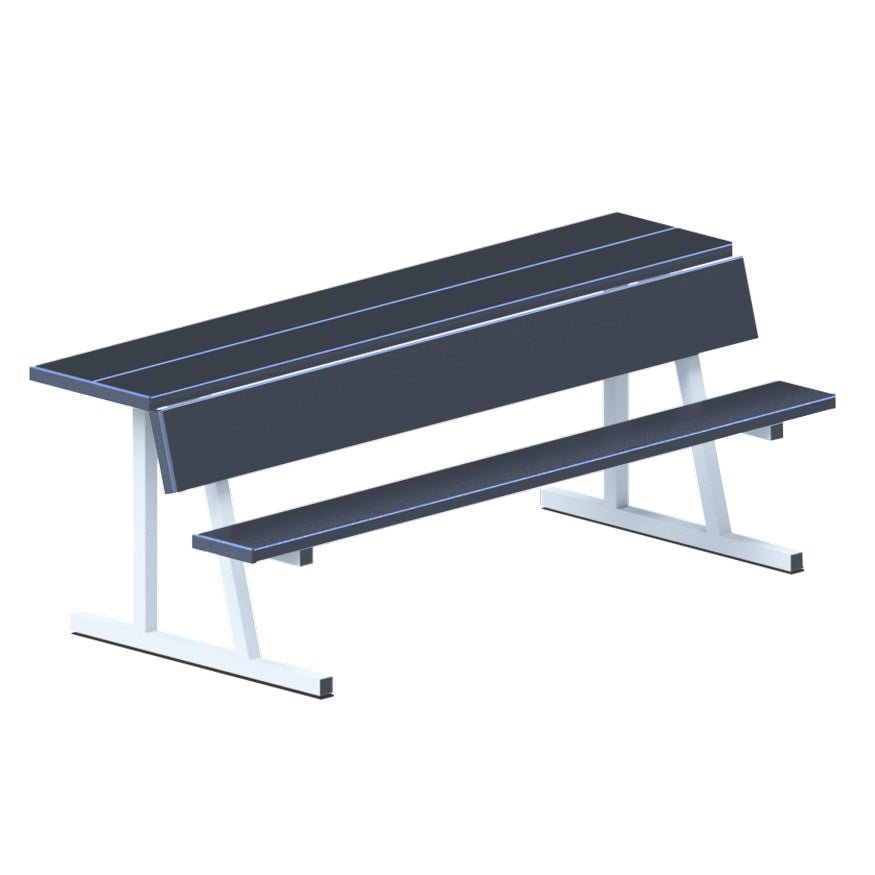 Jaypro Sports Outdoor Player Benches - Portable - Player Bench with Seat Back and Shelf - 7.5', Powder Coated (PBS - 80PC) - SchoolOutlet