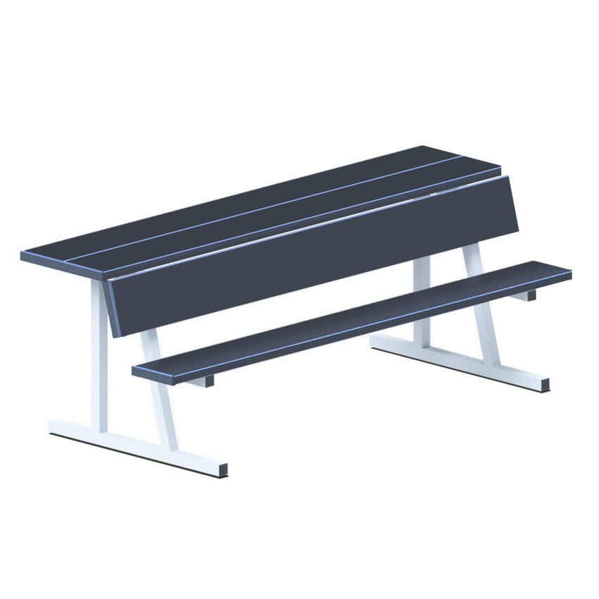 Jaypro Sports Outdoor Player Benches - Portable - Player Bench with Seat Back and Shelf - 7.5', Powder Coated (PBS - 80PC) - SchoolOutlet
