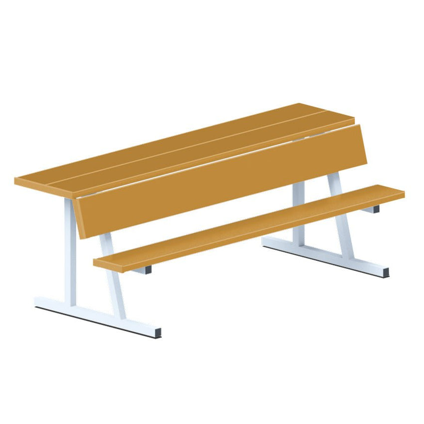 Jaypro Sports Outdoor Player Benches - Portable - Player Bench with Seat Back and Shelf - 7.5', Powder Coated (PBS - 80PC) - SchoolOutlet