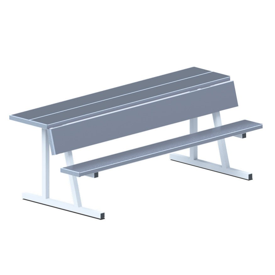 Jaypro Sports Outdoor Player Benches - Portable - Player Bench with Seat Back and Shelf - 7.5', Powder Coated (PBS - 80PC) - SchoolOutlet
