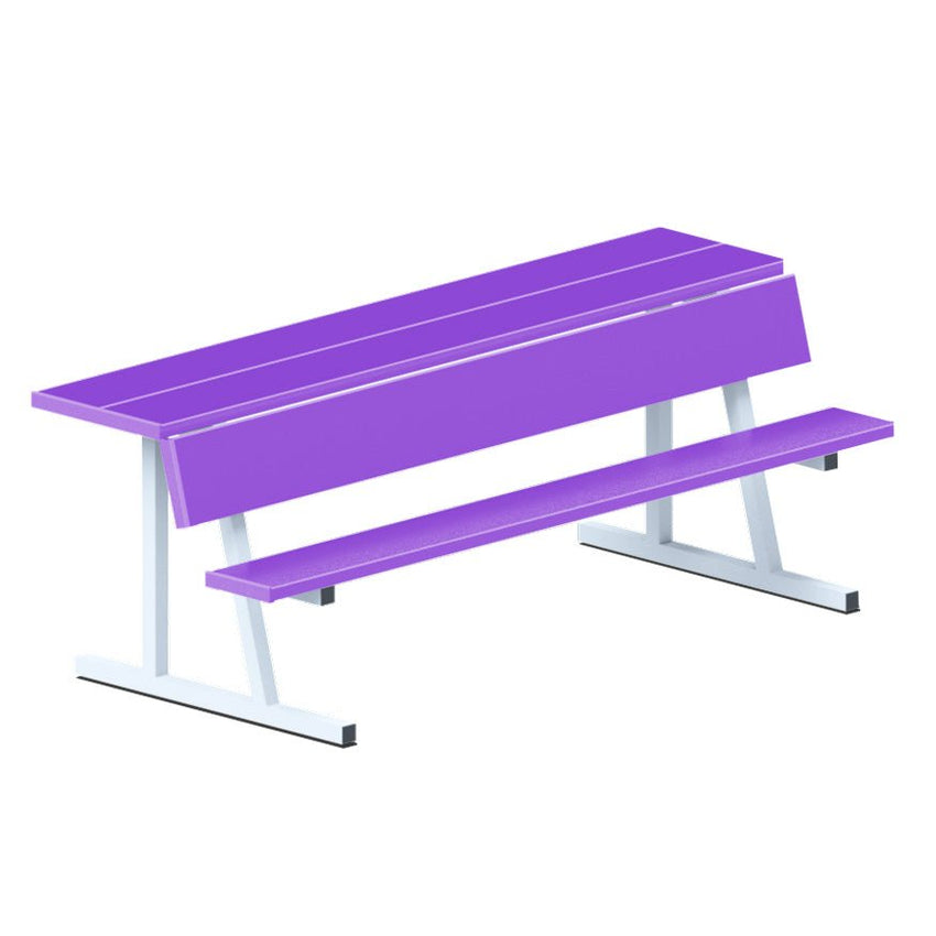 Jaypro Sports Outdoor Player Benches - Portable - Player Bench with Seat Back and Shelf - 7.5', Powder Coated (PBS - 80PC) - SchoolOutlet