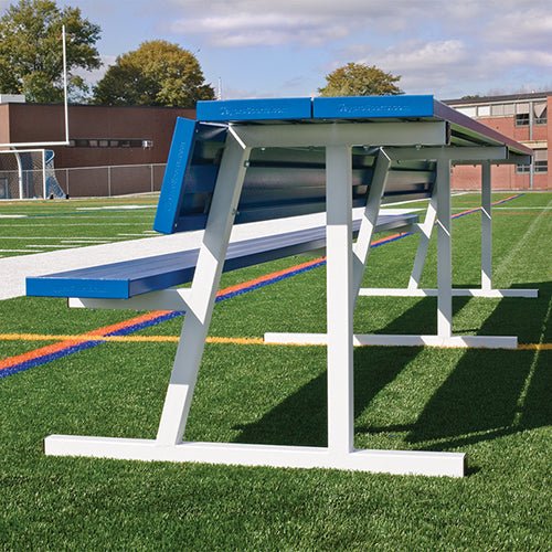 Jaypro Sports Outdoor Player Benches - Portable - Player Bench with Seat Back and Shelf - 7.5', Powder Coated (PBS - 80PC) - SchoolOutlet