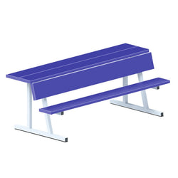 Jaypro Sports Outdoor Player Benches - Portable - Player Bench with Seat Back and Shelf - 7.5', Powder Coated (PBS-80PC)