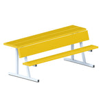 Jaypro Sports Outdoor Player Benches - Portable - Player Bench with Seat Back and Shelf - 7.5', Powder Coated (PBS - 80PC) - SchoolOutlet