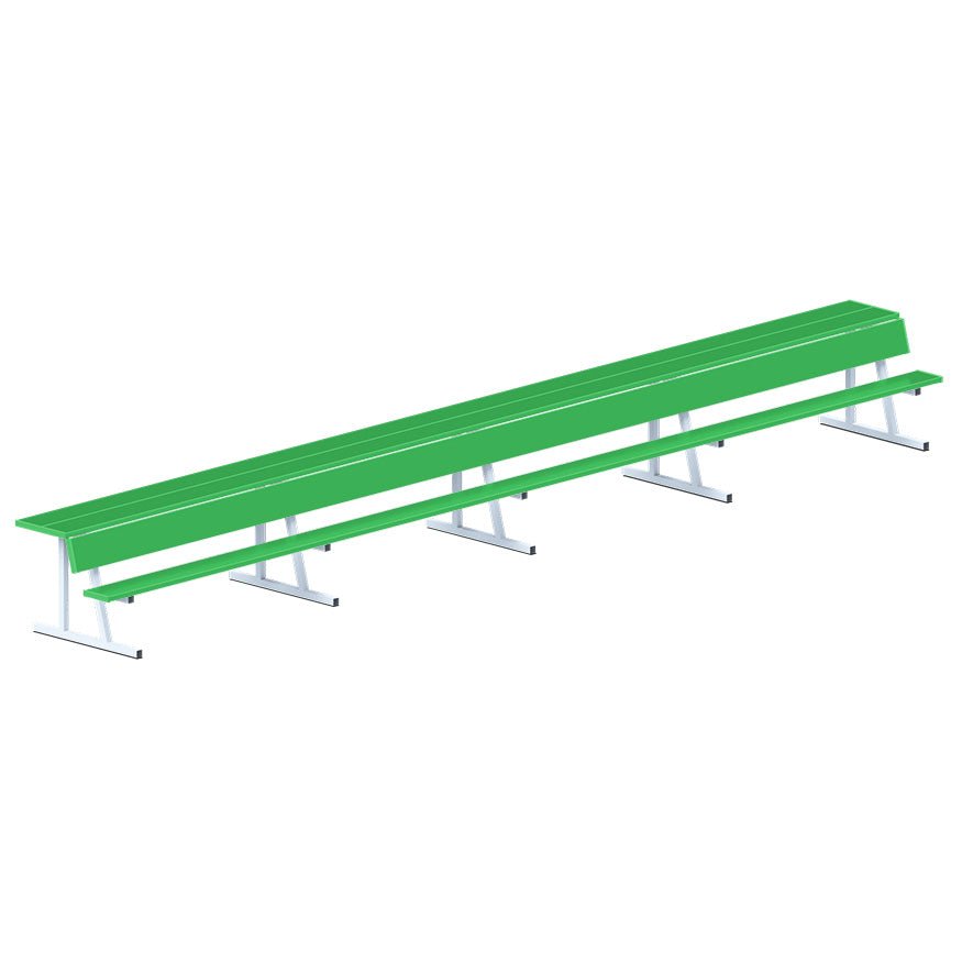 Jaypro Sports Outdoor Player Benches - Portable - Player Bench with Seat Back and Shelf - 27', Powder Coated (PBS - 90PC) - SchoolOutlet