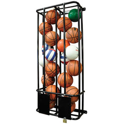 Jaypro Sports Ball Rack - Double Basketball and Volleyball Wall Locker - 16 Basketballs (PE-240)