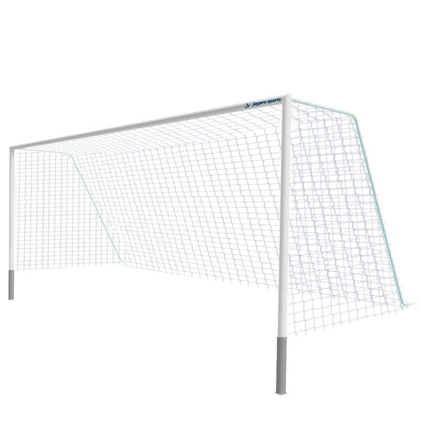 Jaypro Sports Soccer Goal - Classic Official Round Goal - Semi - Permanent with Standard Backstays - 8' H x 24' W x 4' B x 10' D - Set of - 2 (SGP - 440) - SchoolOutlet