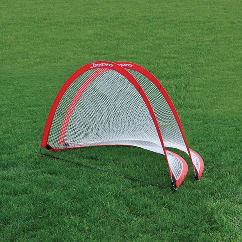 Jaypro Sports Soccer Goal - Pop - Up Trainers with Bag, Red - 2.5' H x 4' W x 2.5' D - Set of 2 (SGPU4830R) - SchoolOutlet