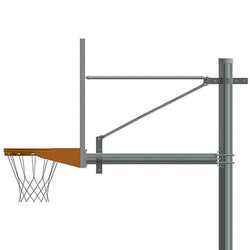 Jaypro Basketball System - Straight Post (5-9/16" Pole with 6 ft. Offset) - 72" Perforated Steel Backboard (SPA6-PERF-XX)