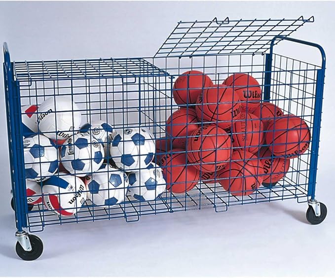 Jaypro Sports Ball Cart - ToteMaster Plus Deluxe Storage Cart, 35 Ball - Blue (TE - 60) - SchoolOutlet