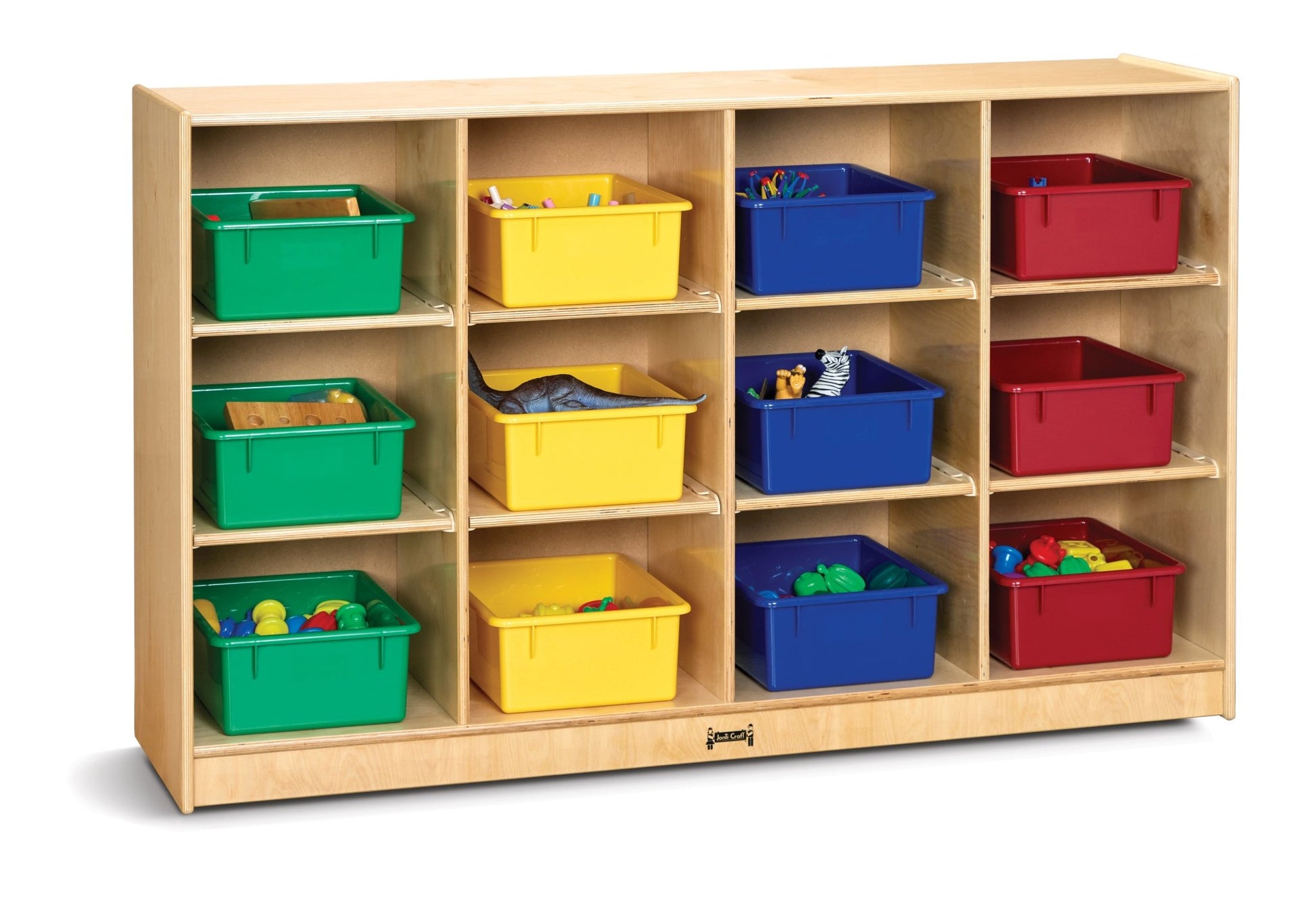 Jonti - Craft 12 Tub Large Mobile Storage Unit - with Colored Tubs - SchoolOutlet