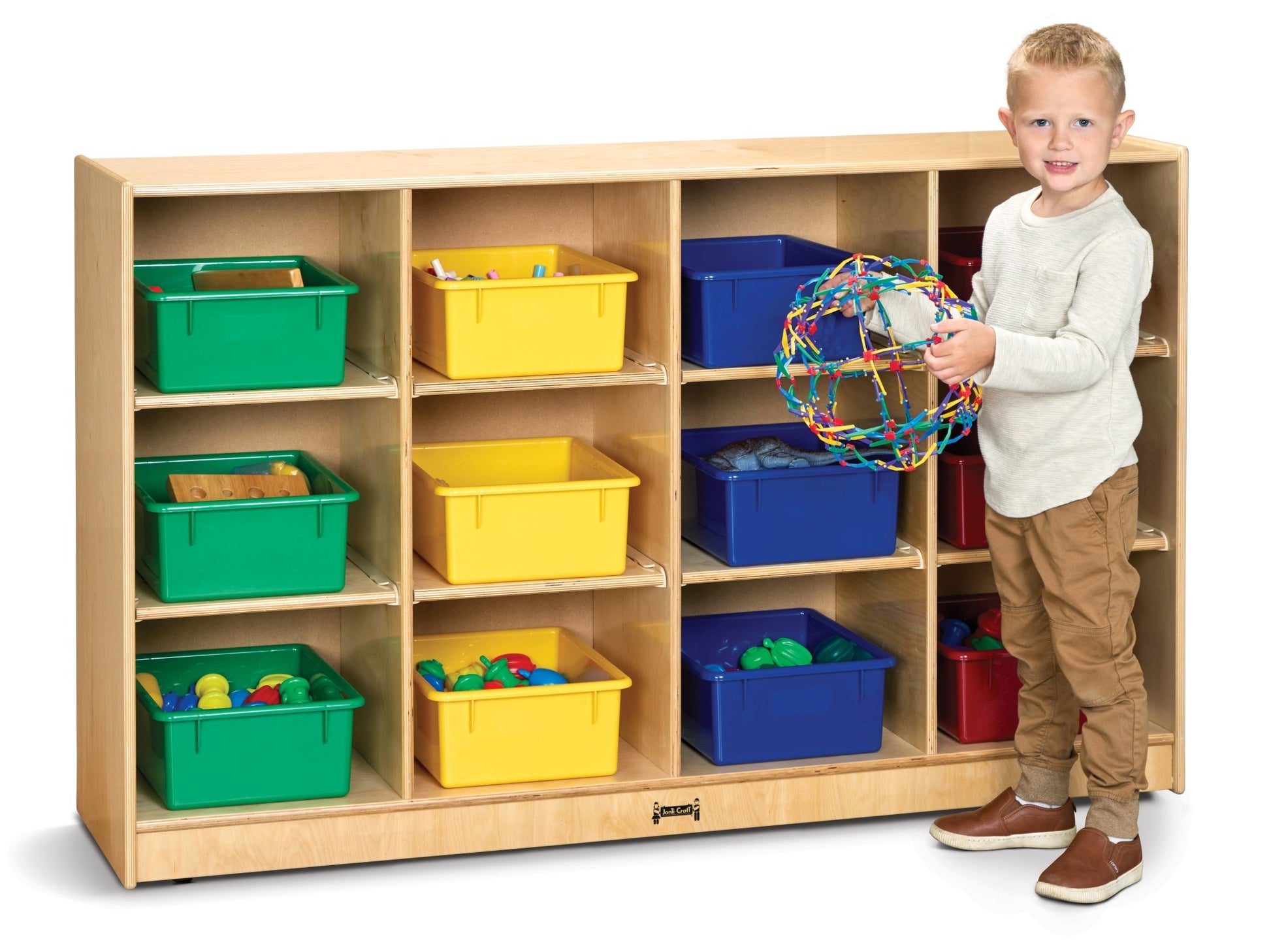 Jonti - Craft 12 Tub Large Mobile Storage Unit - with Colored Tubs - SchoolOutlet