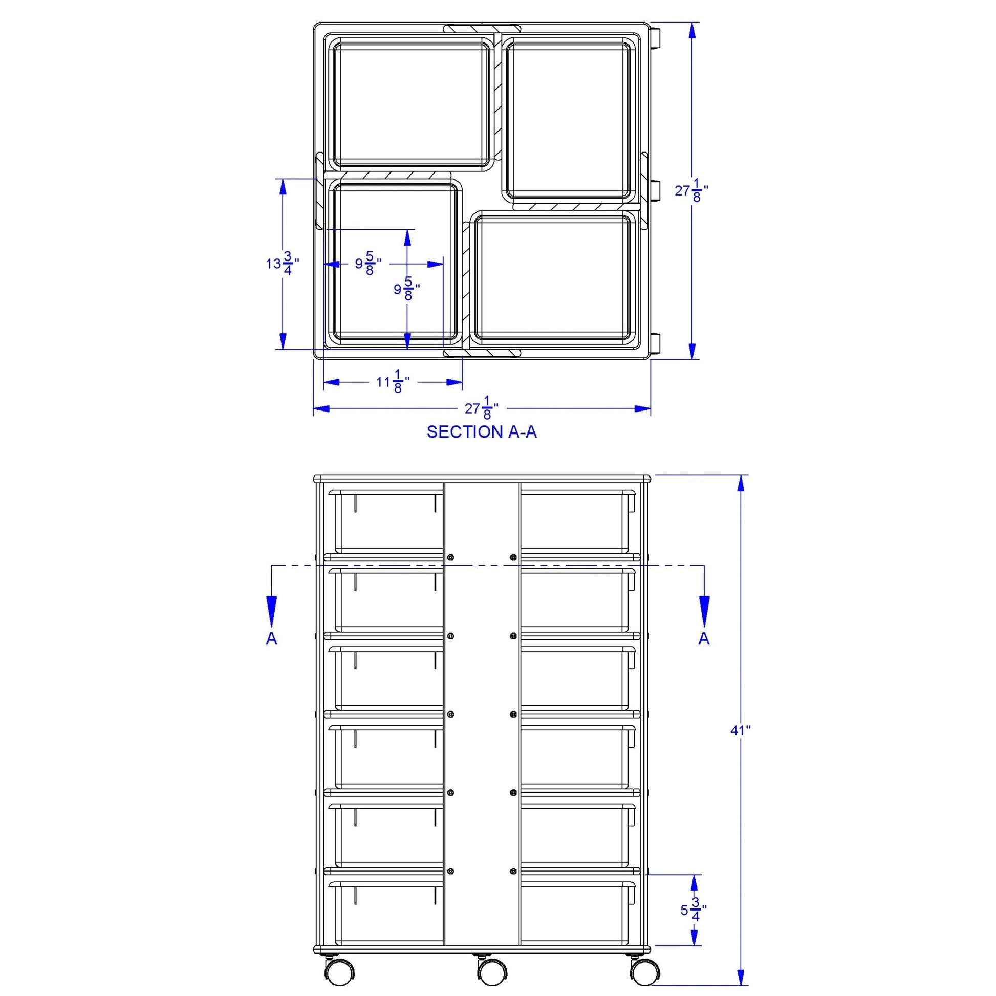 Jonti - Craft 24 Tub Tower Storage Unit - with Colored Tubs - SchoolOutlet