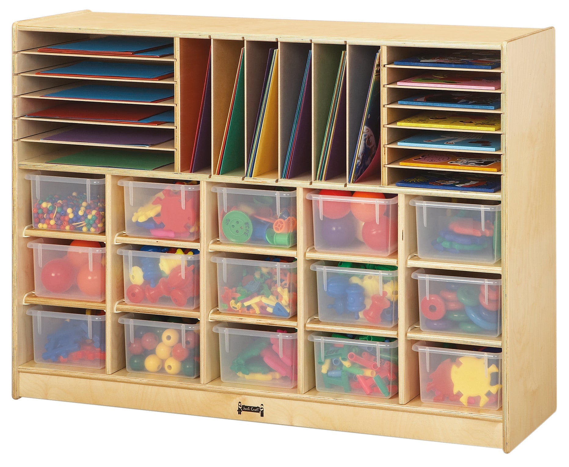 Jonti - Craft Sectional Cubbie - Tray Mobile Unit - with Clear Trays - SchoolOutlet