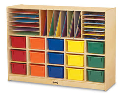 Jonti-Craft Sectional Cubbie-Tray Mobile Unit - with Colored Trays