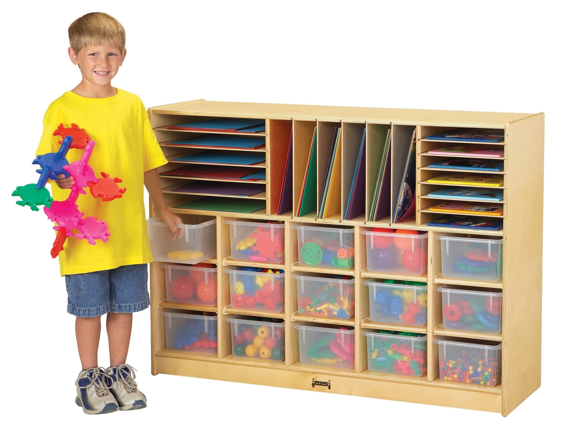 Jonti - Craft Sectional Cubbie - Tray Mobile Unit - with Colored Trays - SchoolOutlet