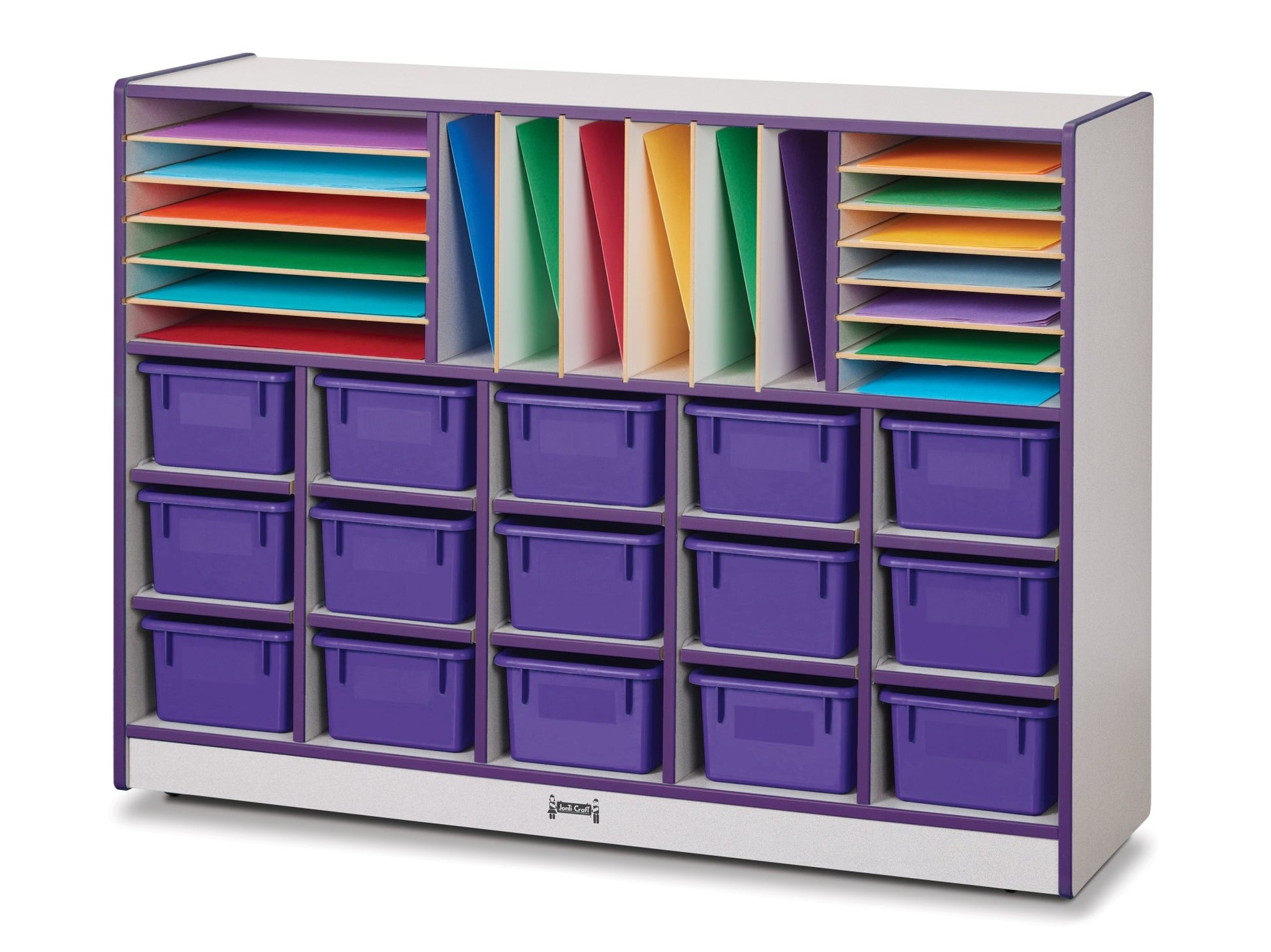 Rainbow Accents Sectional Cubbie - Tray Mobile Unit - with Trays - SchoolOutlet