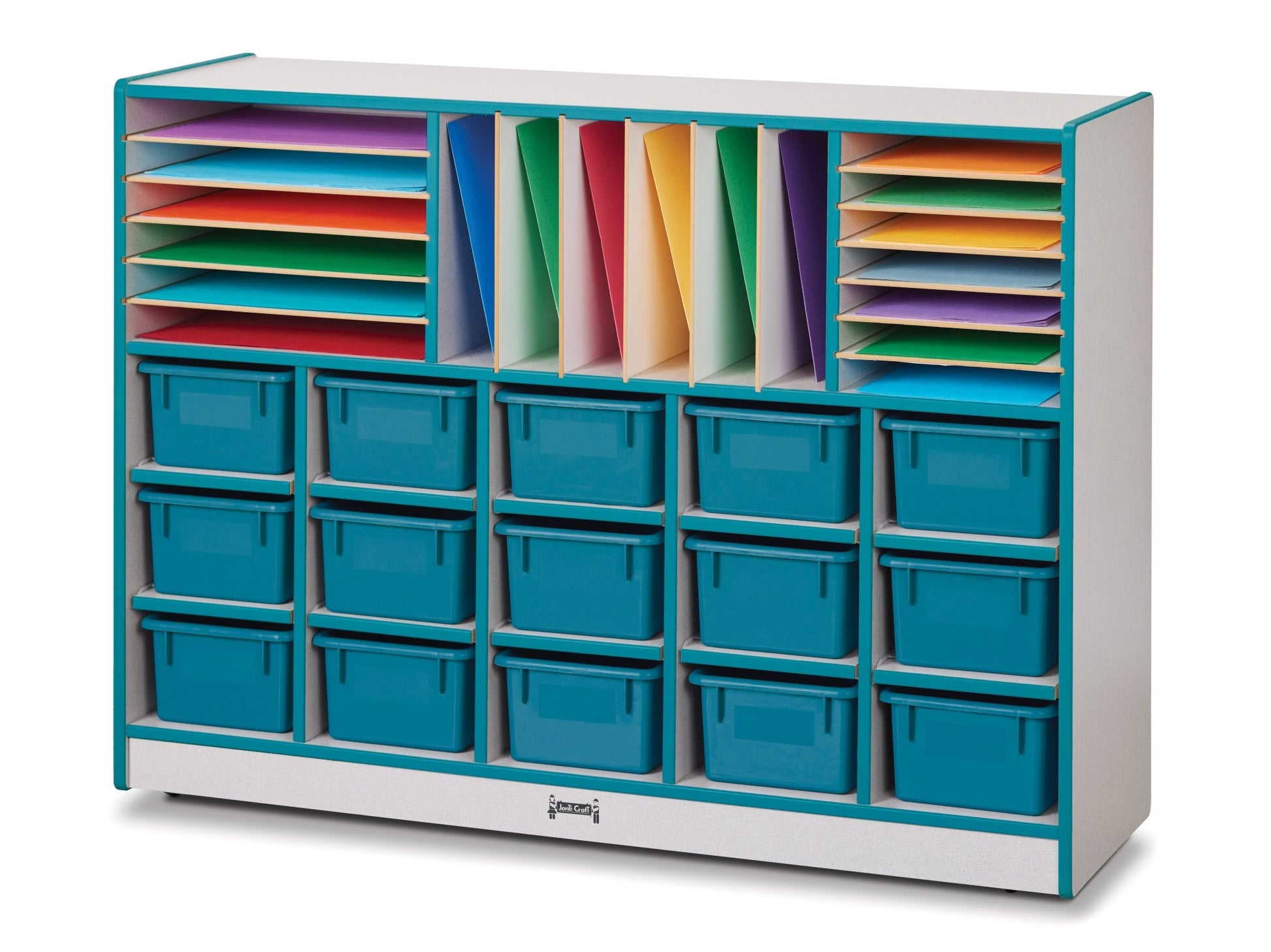Rainbow Accents Sectional Cubbie - Tray Mobile Unit - with Trays - SchoolOutlet